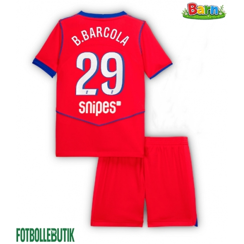 Paris Saint-Germain Bradley Barcola #29 Tredjeställ Barn 2025-26 Kortärmad (+ Korta byxor)
